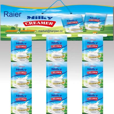 15 g 20 g 35 g 250 g Sachet de crema no láctea para almacenamiento en un lugar fresco y seco de 25 kg